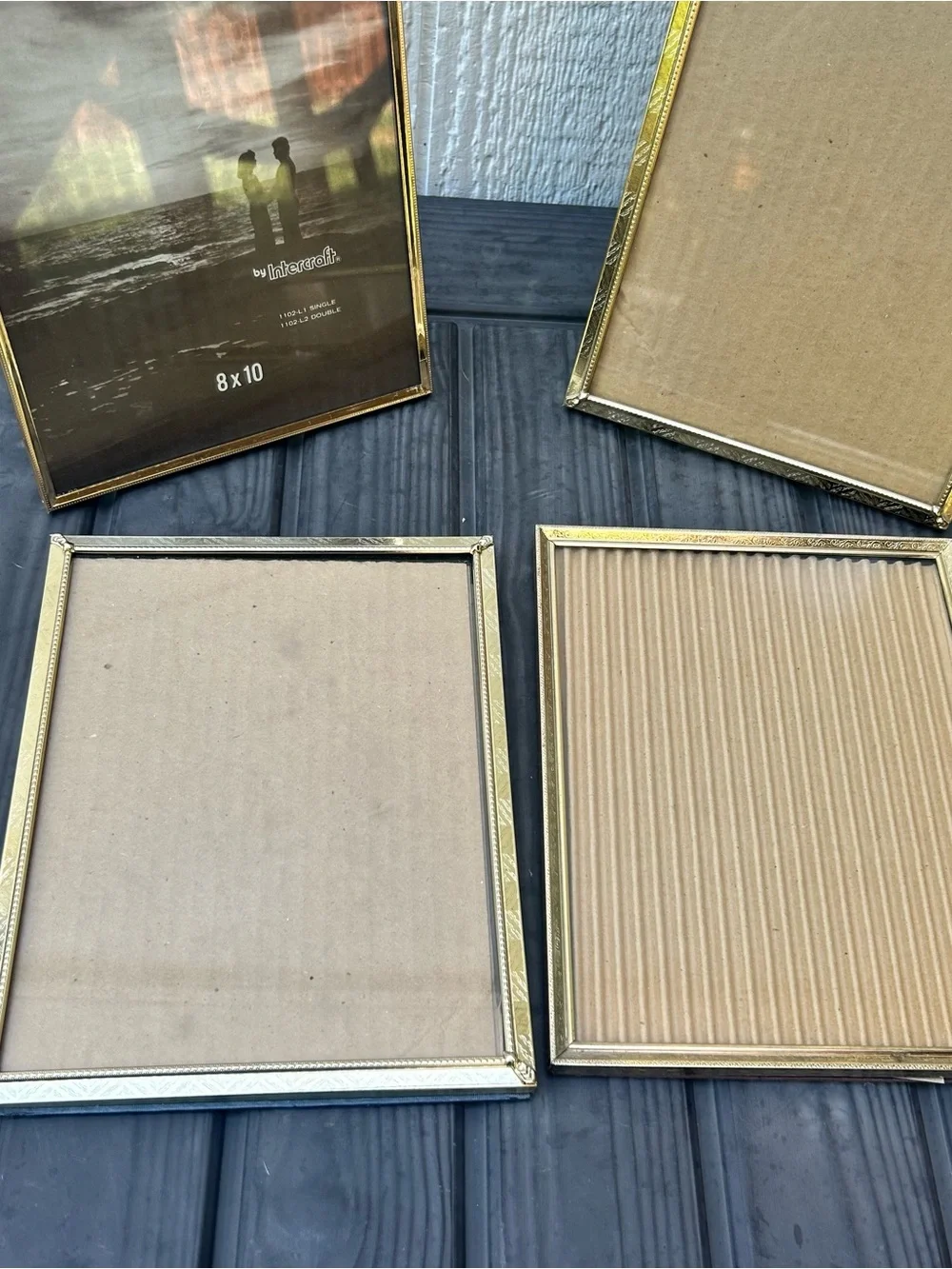 Set of 4 Vintage Gold Metal 8x10 Picture Frames